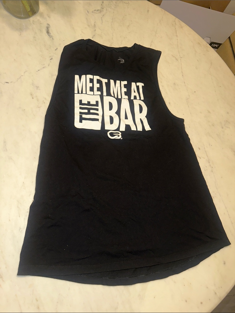 Meet Me At The Bar cyclebar Black Muscle Tank size XL